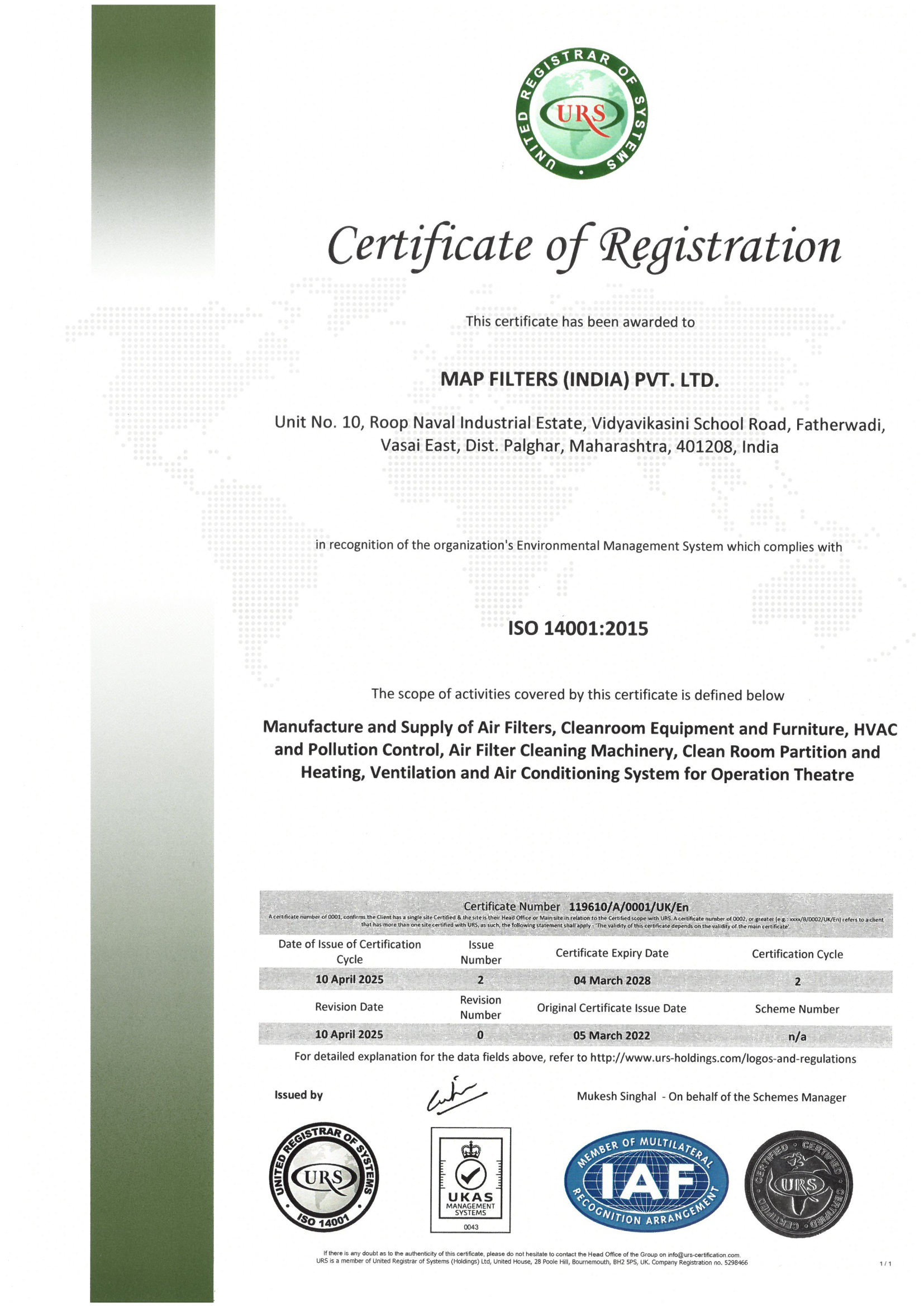 ISO 14001:2015 - Environmental Management System