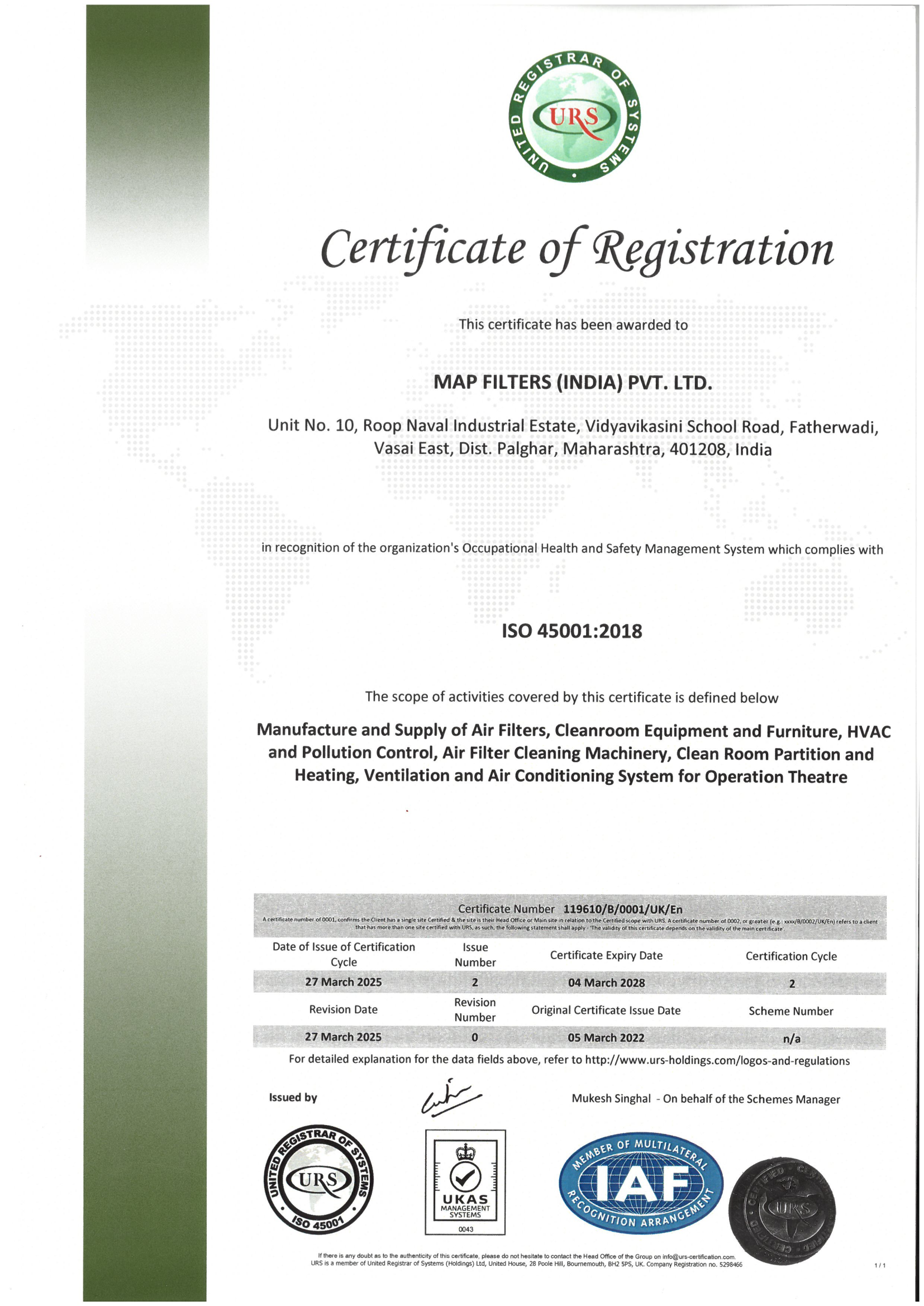 ISO 45001:2018 - Occupational Health and Safety Management System