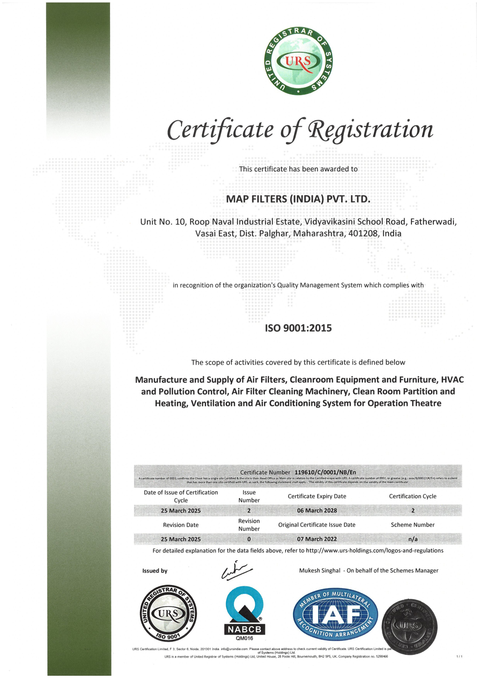 ISO 9001:2015 Certificate